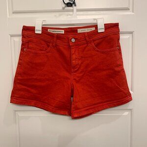 Anthropologie Pilcro Hyphen Red Mid Rise Denim Shorts